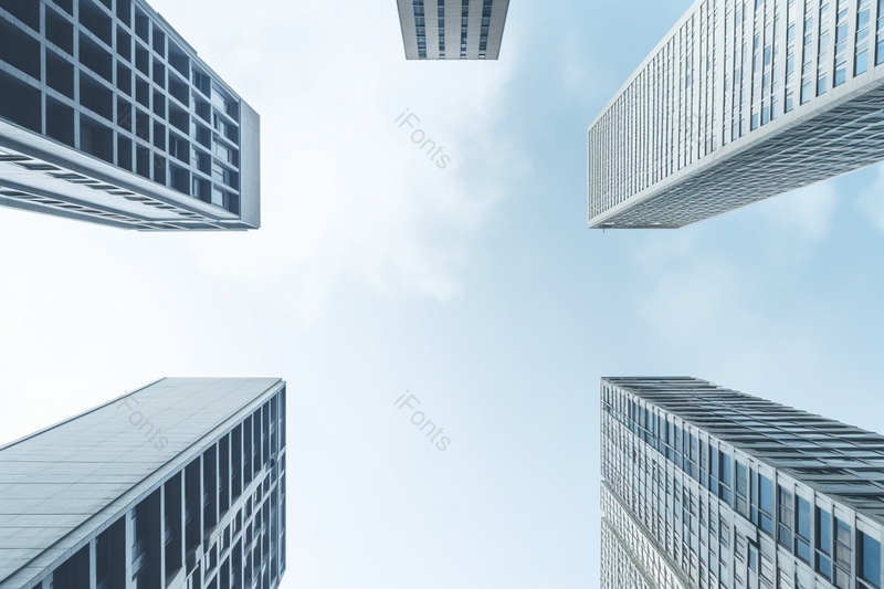 蓝天白云建筑外部低视角摄影图,高清,摄影图,摄影图片,图片大全,摄影图免费下载